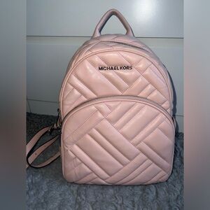 Micheal kors pink medium logo backpack